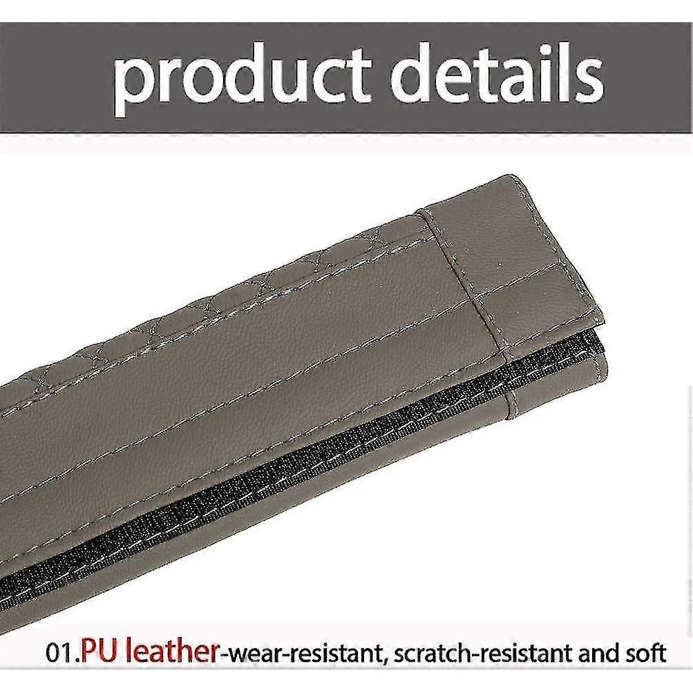 2 Pcs Universal Car Seat Belt Covers, Pu Leather Car Safety Seatbelt Strap With Comfort Shoulder Pads Protector For Adults And Kids - Black