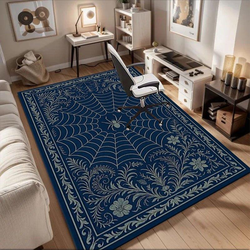 

Spooky Spider Web Rug: Halloween Decor with Intricate Design Office Mat Home Decor Office Desk Chair Rugs Chair Carpet for office Chair Mat 60cm by 90cm