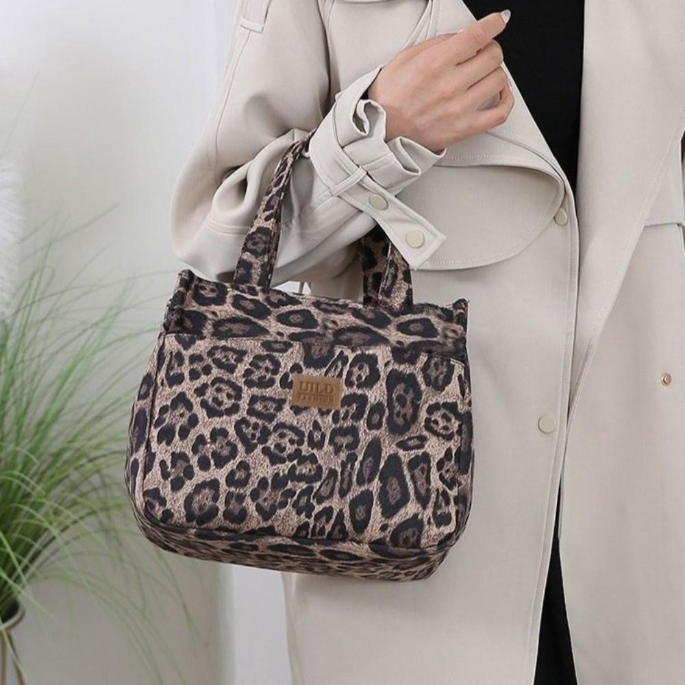 Hochwertige Lunchtasche mit Leopardenmuster, tragbare große Kapazität, Tote Bag, multifunktionale, verdickte Handtasche