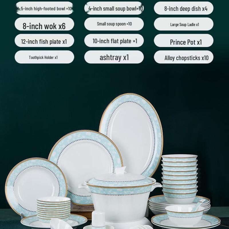 Linpan Gold Rim Ceramic Dinnerware Set