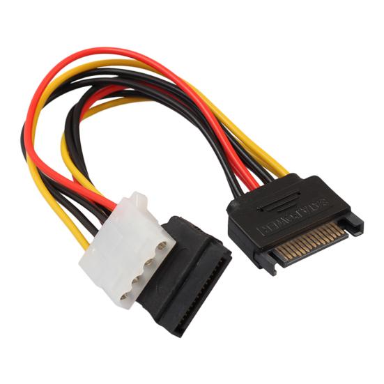 15Pin SATA Male IDE Molex Female To 4Pin + 15Pin SATA Female Power