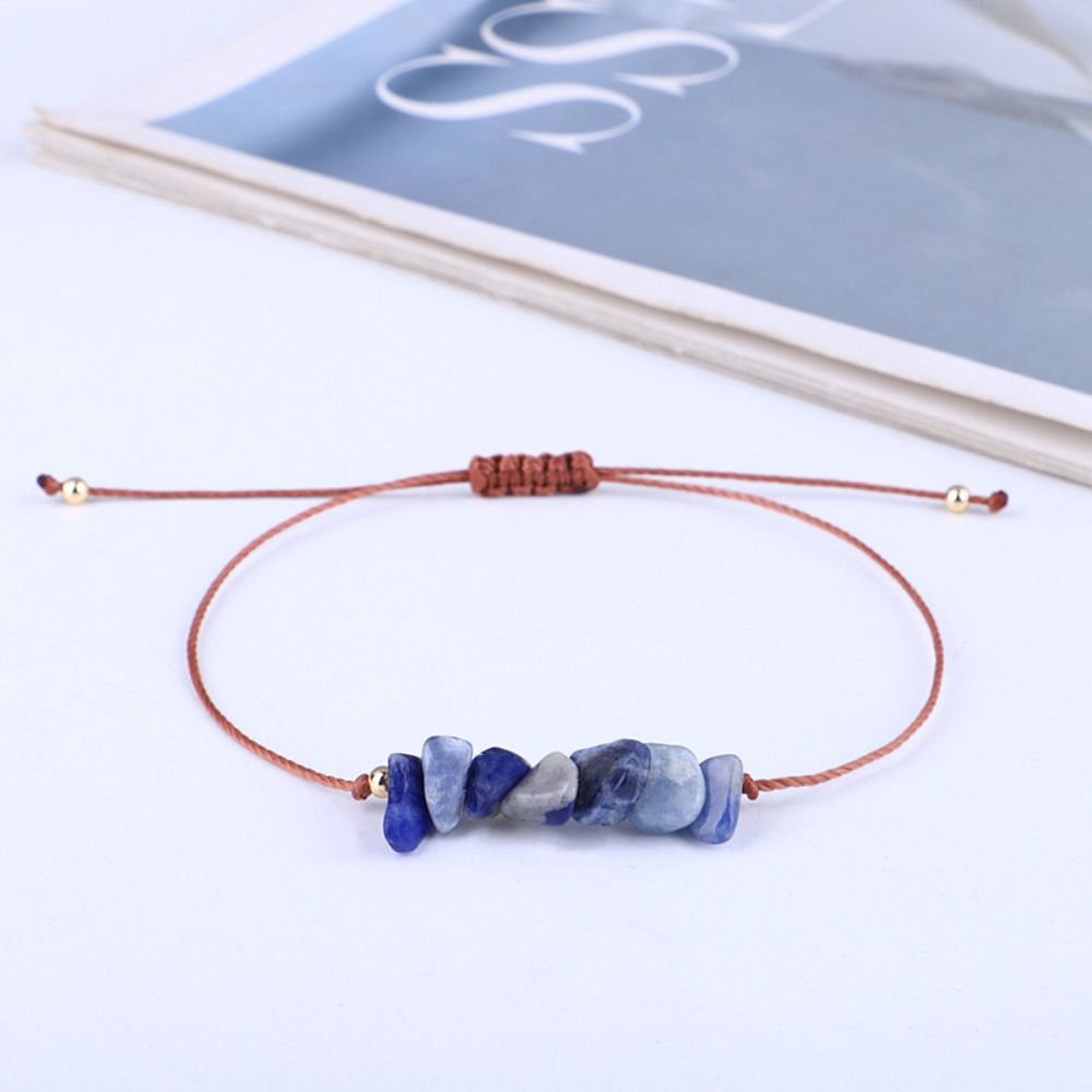 Stone Woven Rope Amethysts Beach Body Jewelry Bohemia Bracelet Crystal Gravel Bracelets Women Jewelry Accessories