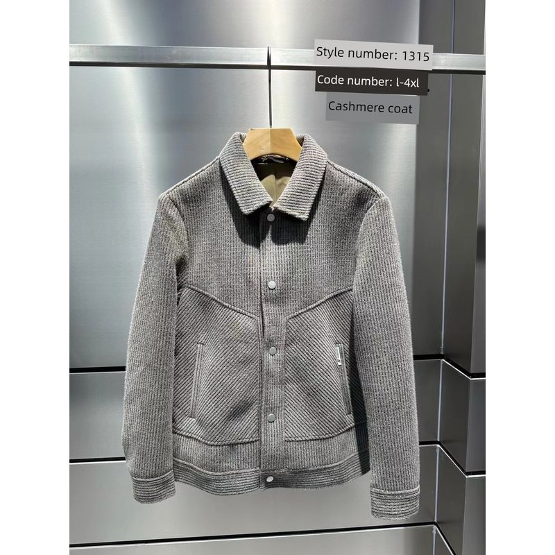 Foreign Trade Surplus Autumn and Winter Cashmere Woolen Coat for Men, Versatile Trendy High-End Casual Woolen Jacket Top