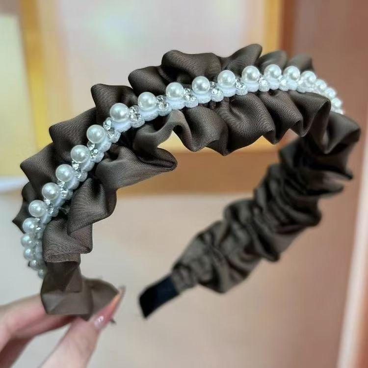 Luksusowa jesienno-zimowa opaska do włosów dla kobiet - Elegancki klips typu skull top z szerokim rondem do włosów i mycia twarzy.