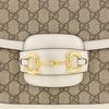 Gucci Horsebit 1955 Vintage Logo Canvas And Leather Saddle Bag Women Shoulder Bag Ebony White 602204-92TCG-9761