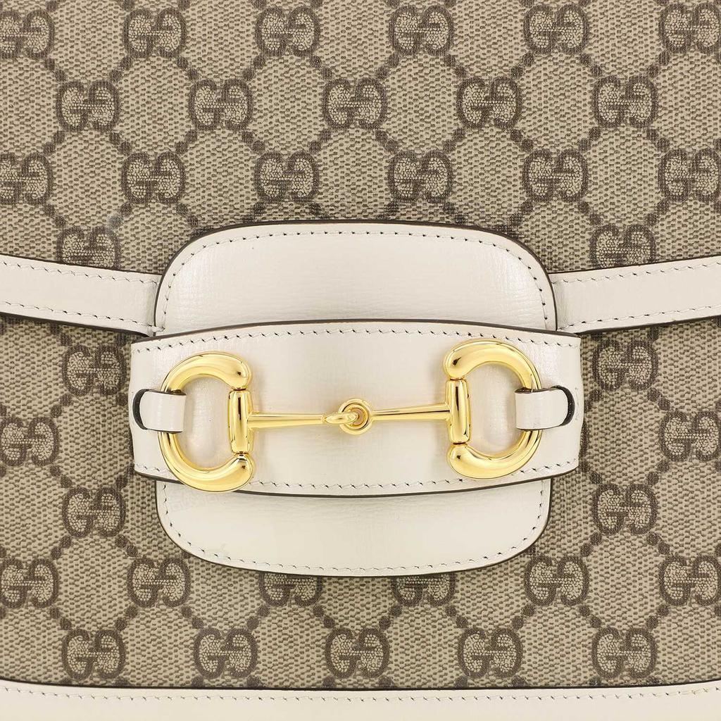 Gucci Horsebit 1955 Vintage Logo Canvas And Leather Saddle Bag Women Shoulder Bag Ebony White 602204-92TCG-9761