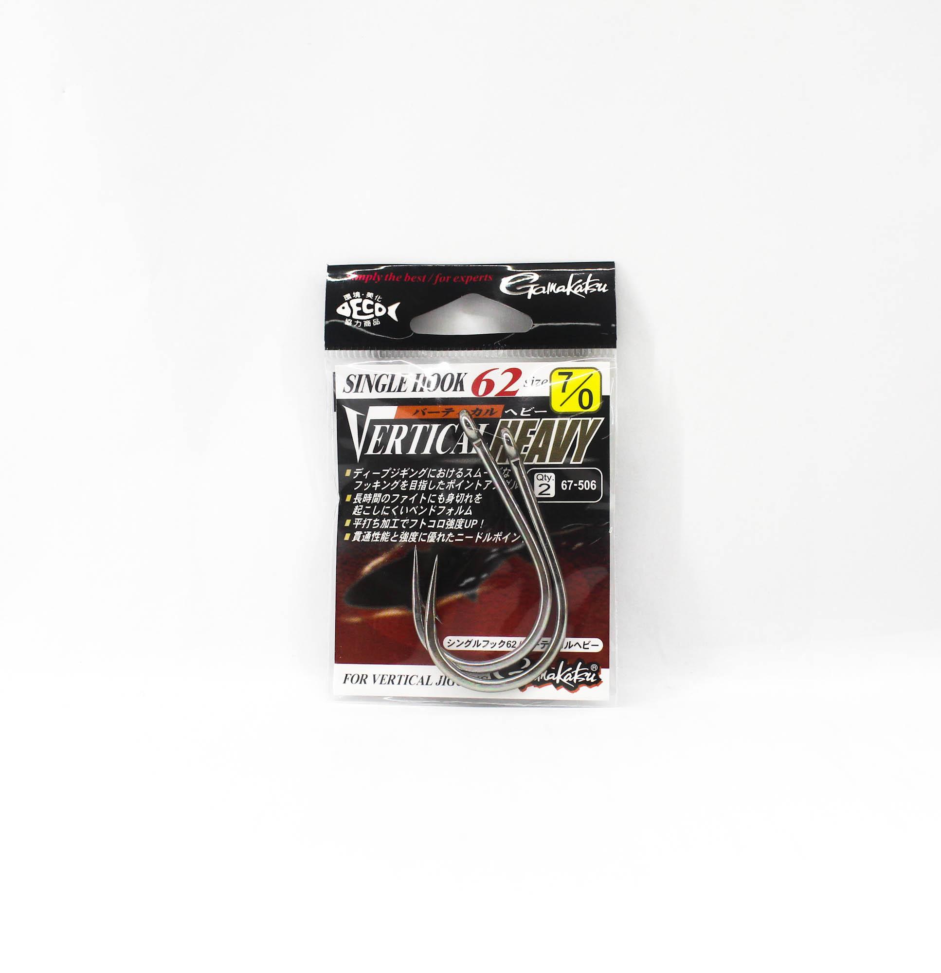 Gamakatsu 67506 Single Hook 62 Vertical Heavy Jigging Hook Size 7/0 (8345)