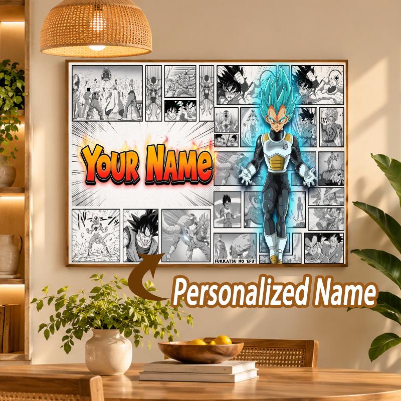 Dragon Ball Vegeta Custom Name Diamond Painting Personalized 5D Full Drill DIY Diamond Art Home Decor