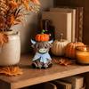 Dekorative Tierfiguren Niedliche sitzende Hochlandkuh Kürbisfigur Harzstatue Schmuck Ornamente für Herbsternte Heimdeko Herbst