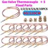 60/120cm Universal Gas Thermocouple Valve Fireplace Boilers Ovens Replacement Temperature Controller Probe with 5 Fixed Parts