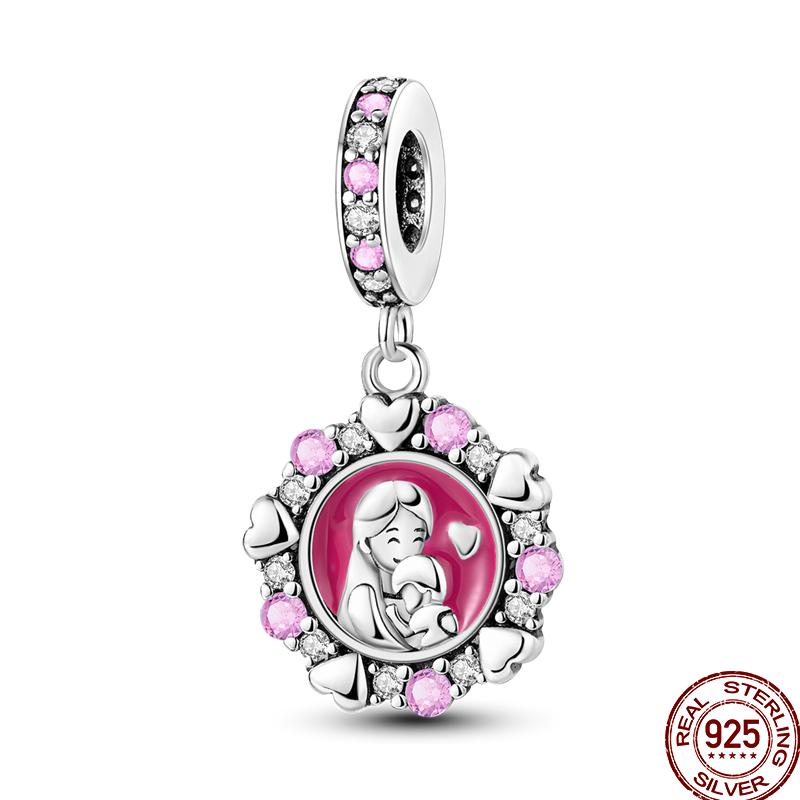 Copper Pink Puppy Flower Bird Pink Charm Beads Suitable For 3Mm Original Bracelet Diy Jewelry Gift