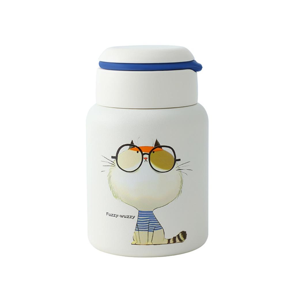 

Leak Proof Vacuum Thermal Cup Cartoon Thermos Bottle Fashion Pocket Drinking Cup Travel синий