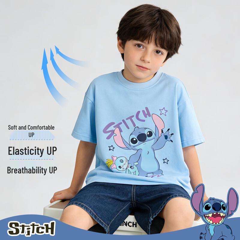 Disney Stitch Boys' Summer Cotton T-Shirt