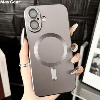 Luxuriöses Metallisches Mattes Magnetisches Für Magsafe Armor Case Für iPhone 16 15 14 Pro Max Plus 13 12 11 XR X XS 7 8 SE Stoßfeste Hülle