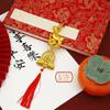 Lunar New Year 2027 Goat Hanging Ornament Gold Lucky Design Red Tassels for Spring Festival Family Gathering Decor