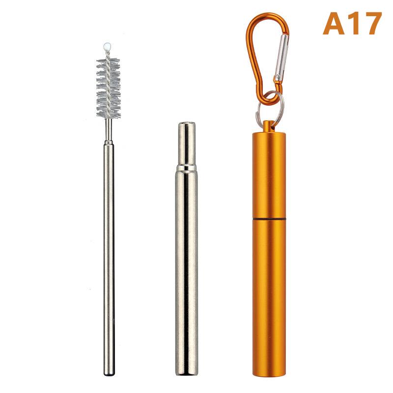 1/3 Adet Yeniden Kullanılabilir Teleskopik Pipet 304 Paslanmaz Çelik Metal Pipet Temizleme Fırçası ile Taşınabilir İçme Pipeti Seti Seyahat İçin