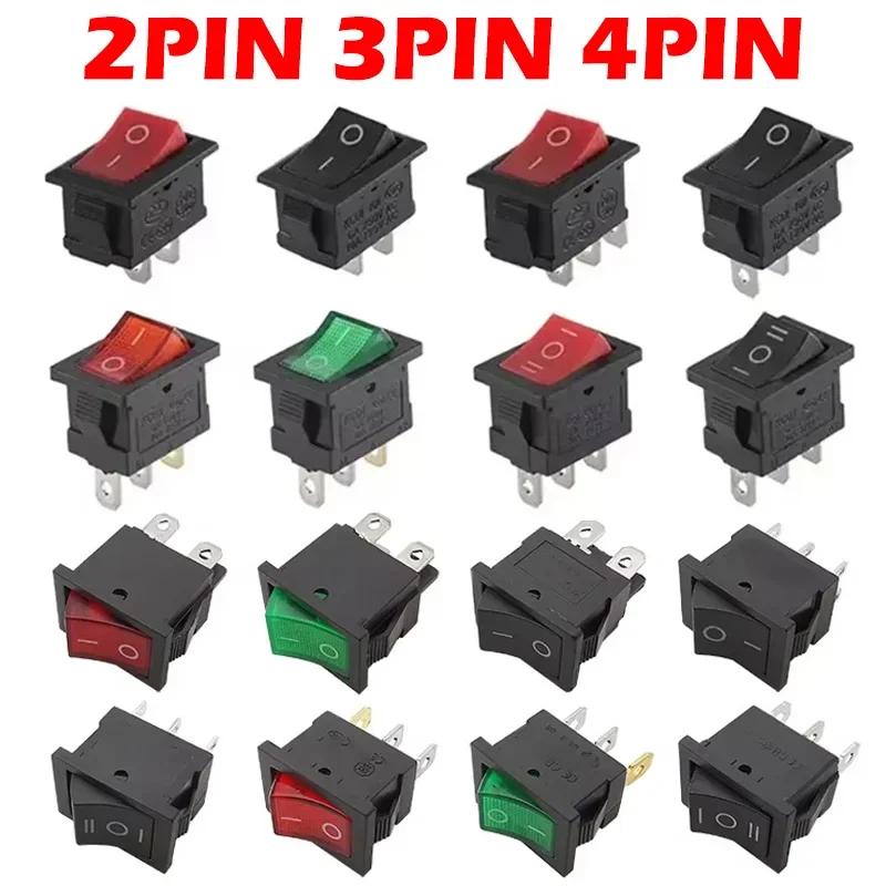 10/30/100 Pcs KCD1 Snap - In Boat Rocker Switch - SPST ON - OFF, 2/3/4 Pin, 250V 6A (AC) / 125V 10A, 2P Toggle Power Snap Switch