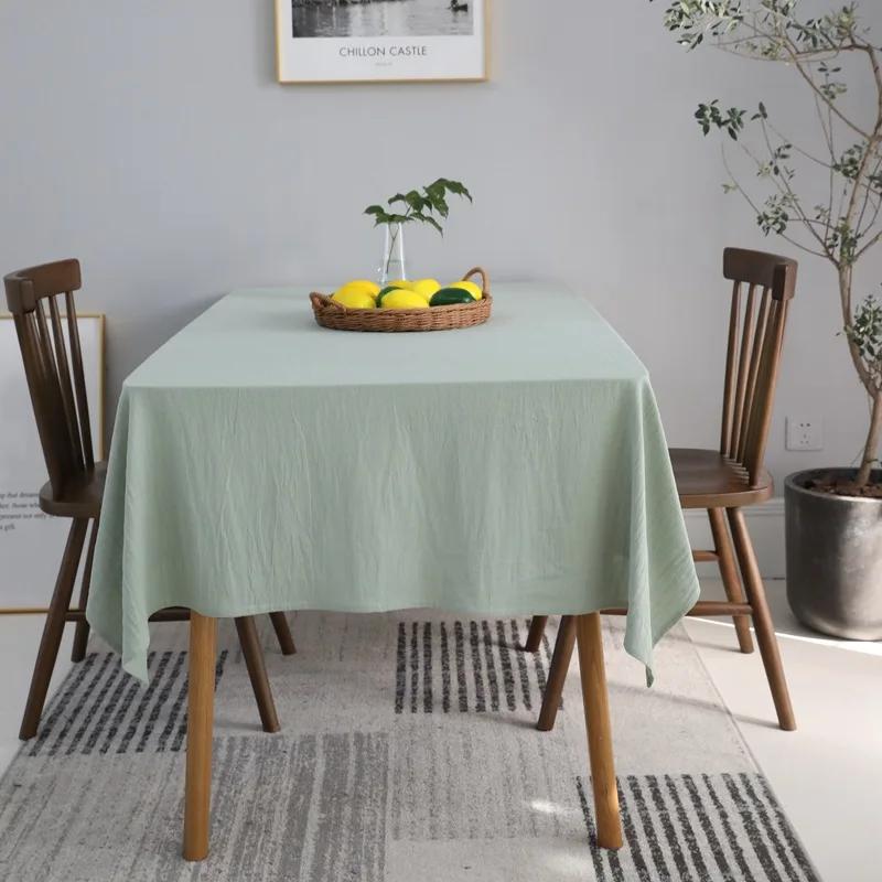Natural Cotton Tablecloth Rectangle, Luxury Resistant Durable Farmhouse Table Cloth for Dining Party Christmas Weddings Birthday