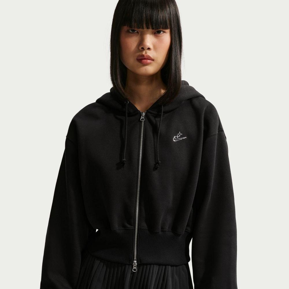 Nike W Phnxflc Crop Fzhd Черный Iq1256 010 M