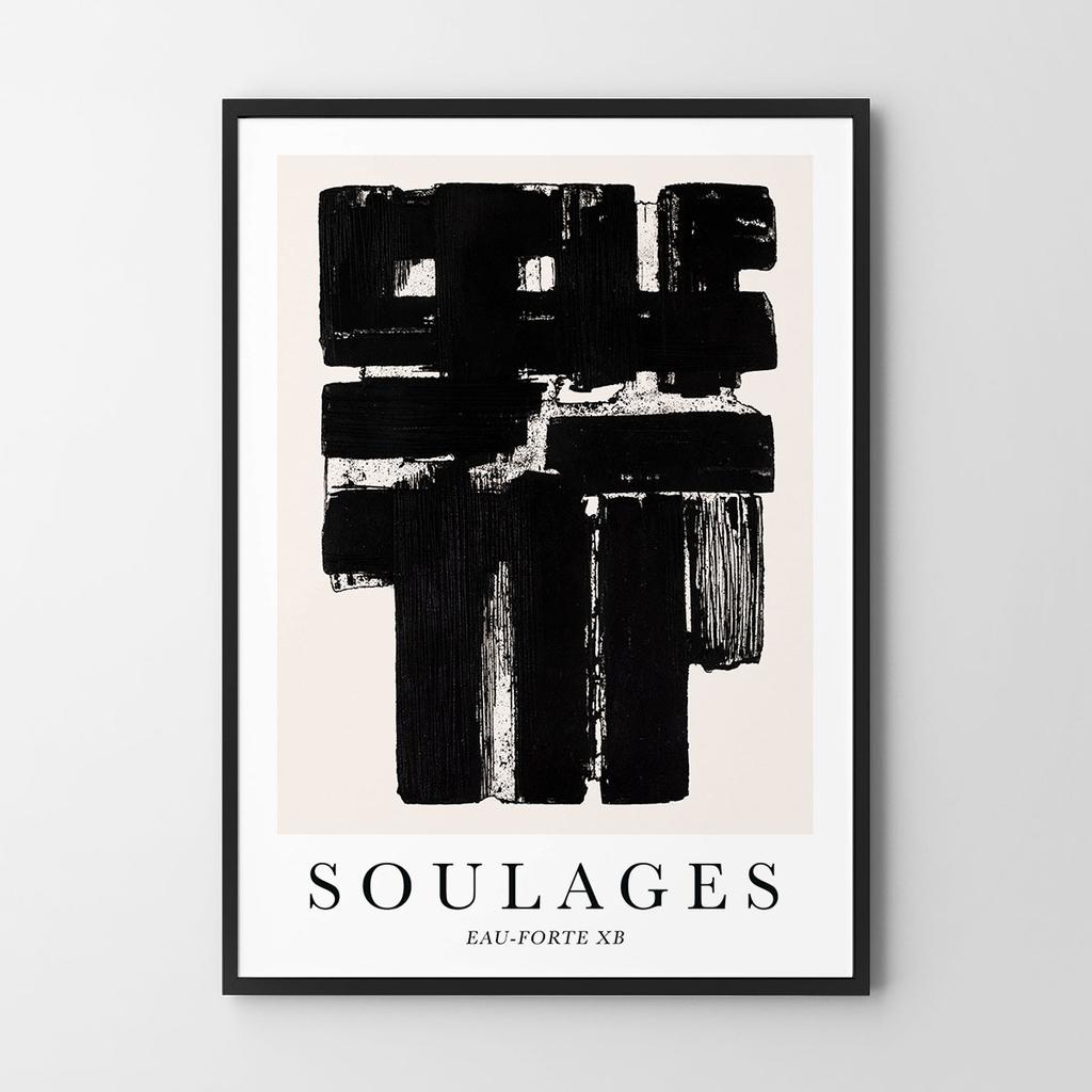 Poster Abstraction Black and White Soulages