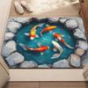 Koi Fish Pond Art Print Door Mat Area Rug Outdoor Rugs Anti-Slip for Living Room Bedroom Soft Carpet Entryway Indoor Door Mat