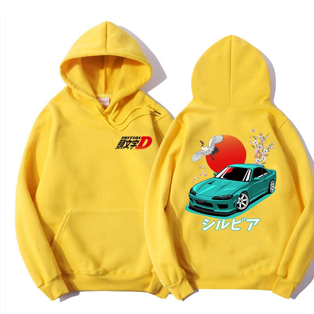 Anime Initial D Drift 2d Print Men/Women Cotton Hoodie Casual Oversized Pullover Popular Sweatshirt Fashion Tops Unisex Clothing