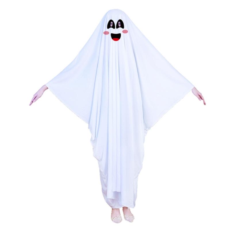 Ghostes Halloween Costumes White Ghostes Cloak Cape Halloween Cloak Cape Hat Ghostes Cosplay Supplies