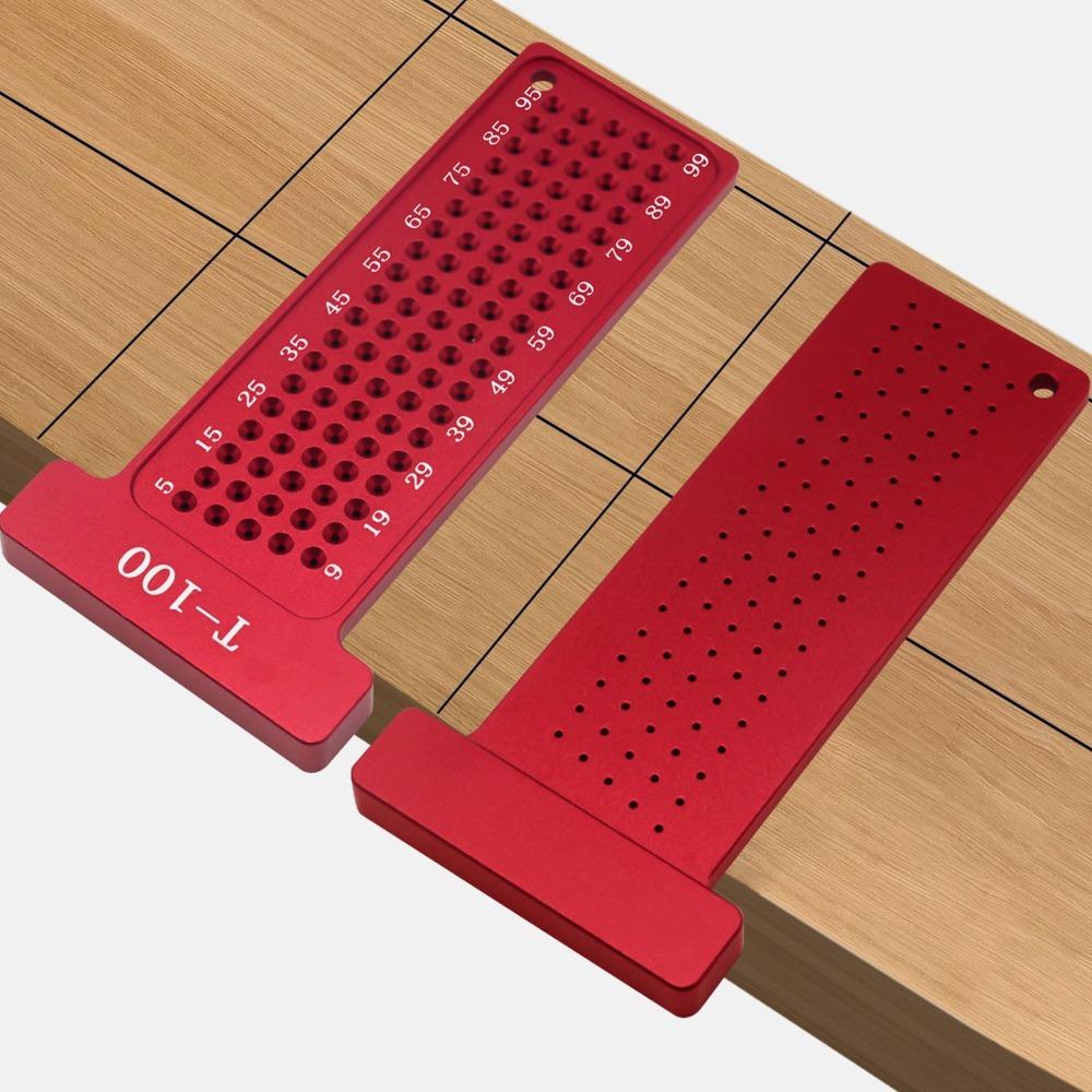 Easy Writing Hole Positioning Ruler 100mm Metric Scale Measuring Tool Carpenter Use
