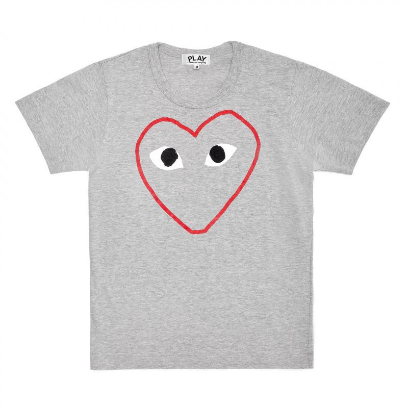Popolare nuova versione giapponese di T-shirt per coppie Kawaku amore uomini e donne con la stessa stampa a maniche corte CDG gioca Baoling