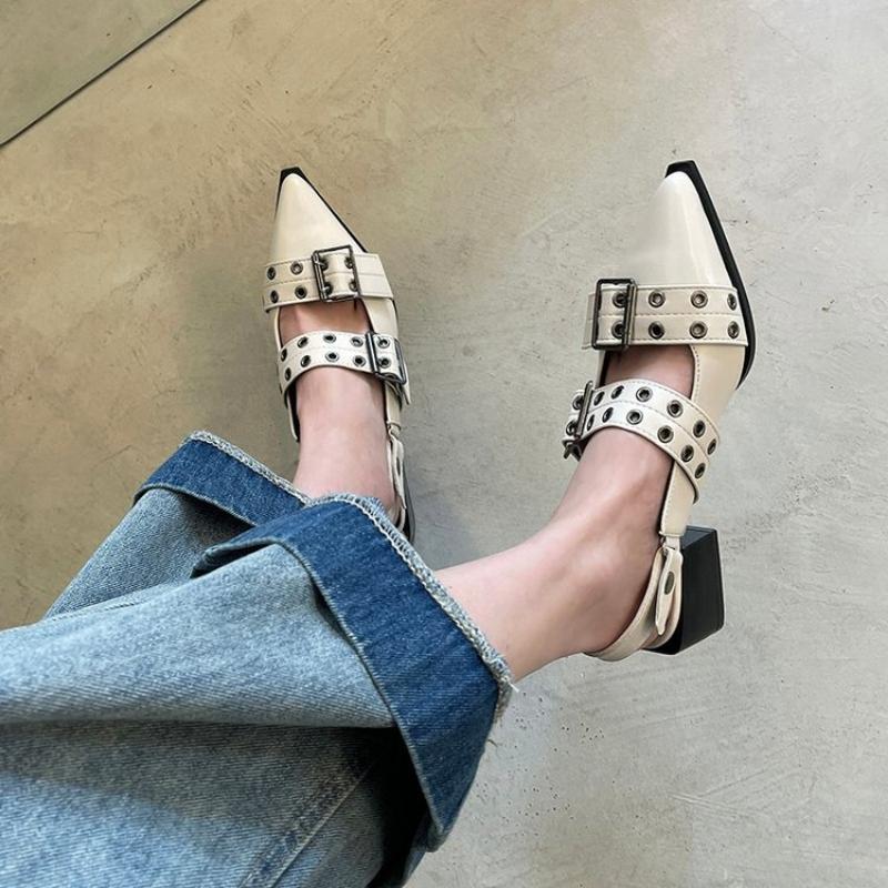 2025women's Sandals Summer  Ballet Flats Women Pointed Rivet Single Shoe Platform Women Sandals Zapatos De Mujer Tendencia