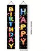 2PCS Happy Birthday Porch Hanging Banner Porch Sign Colorful Balloon Letters Party Decorations Birthday Party Supplies Door Banner Wall Hanging for