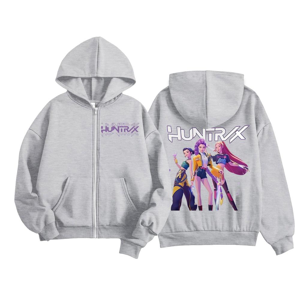 Dětská móda Dámská lehká mikina s dlouhým rukávem na zip Tištěná mikina s kapsami