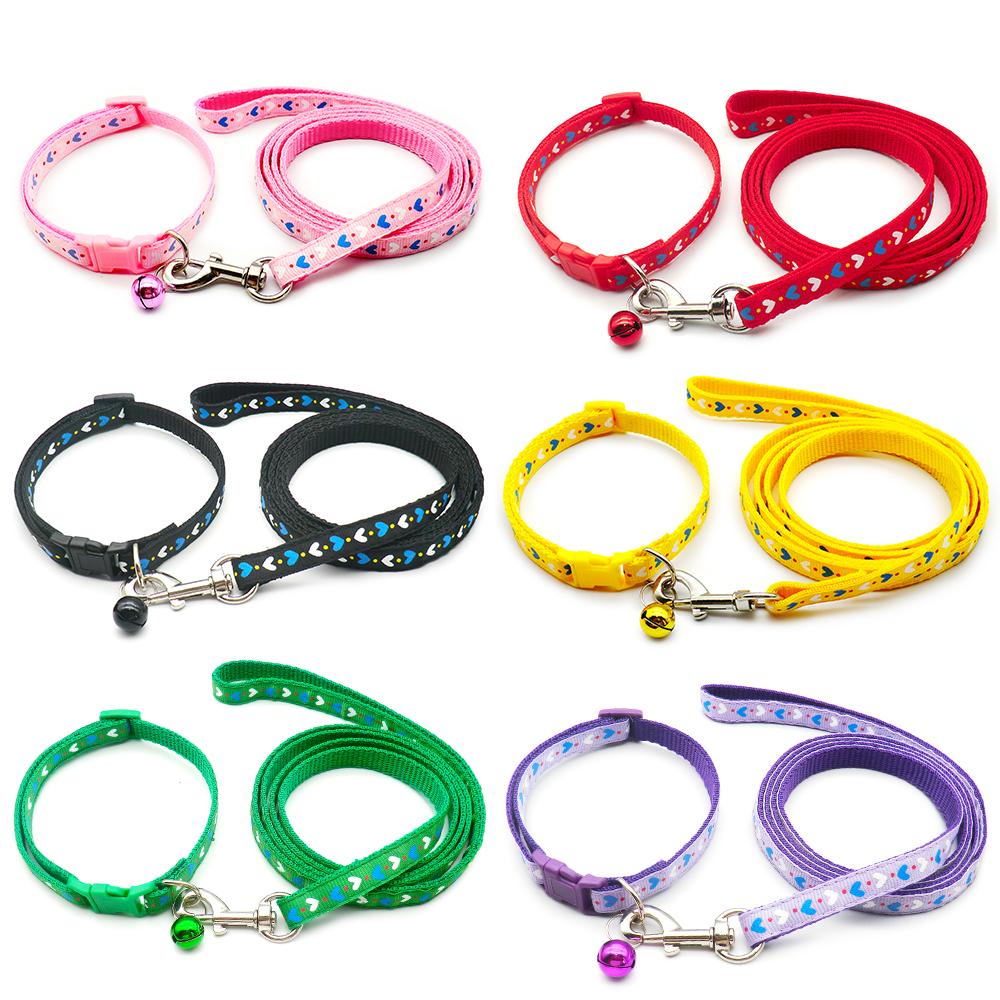 24set Adjustable Reflective Collars With Leash Cat Traction Rope Outdoor Dog Walking Anti-lost Pet Lead Supplies