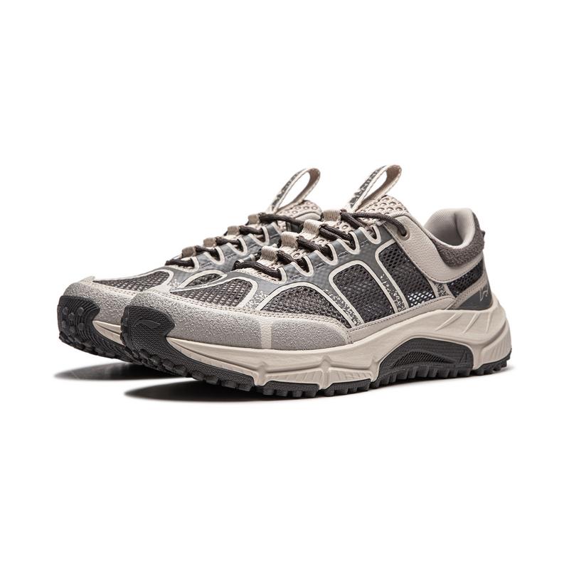 New LiNing CF Tracing Collection, Yijie Lite RT Cushioning, Wear Resistant Low Top Hiking Shoes Men's Gray AHTU003-2