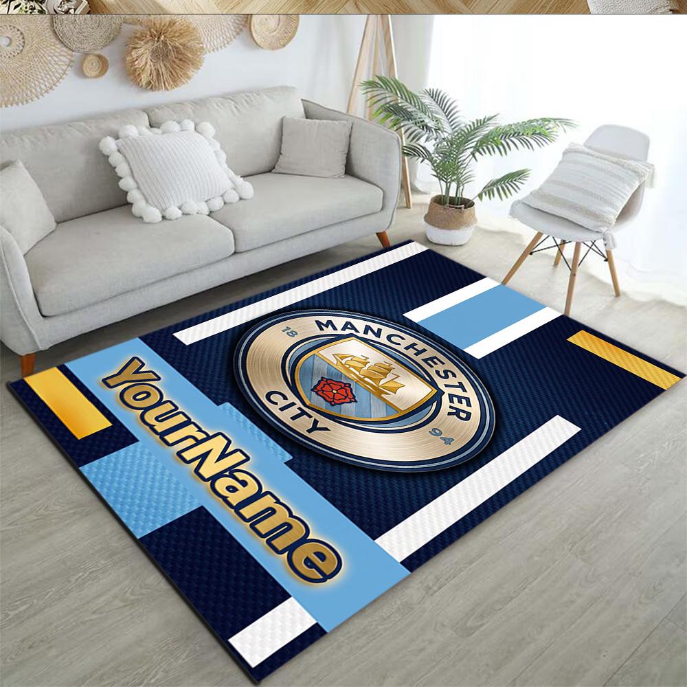 Manchester City 50 Personalized Name Floor Mat Design for Bedrooms Playrooms Kitchen Study room Anti-slip Rug Decorate Offices