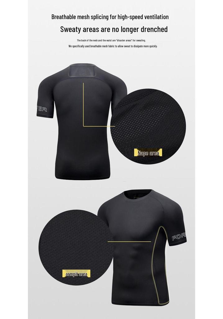 Men's Autumn Fitness Running Suit: Elastic, Tight-fitting, Breathable, Sweat-Wicking Gym Clothes.