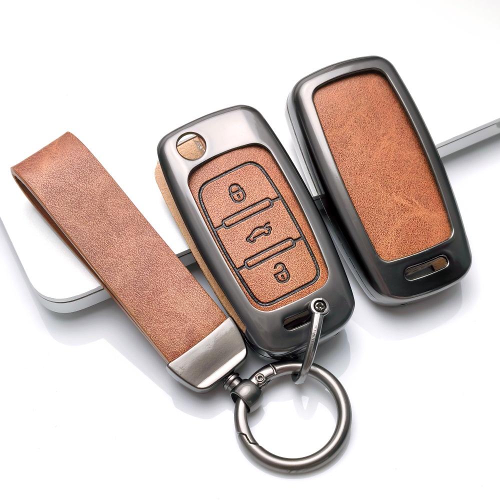 Zinc Alloy For Vw Volkswagen Polo Golf Passat Beetle Tiguan Jetta Seat Leon Altea Skoda Octavia Kodiaq Car Key Case Cover