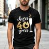 Cheers To 40 Years Graphic T Shirt 40th Birthday Champagne Print Unisexs Soft 100 Cotton Top Y2k