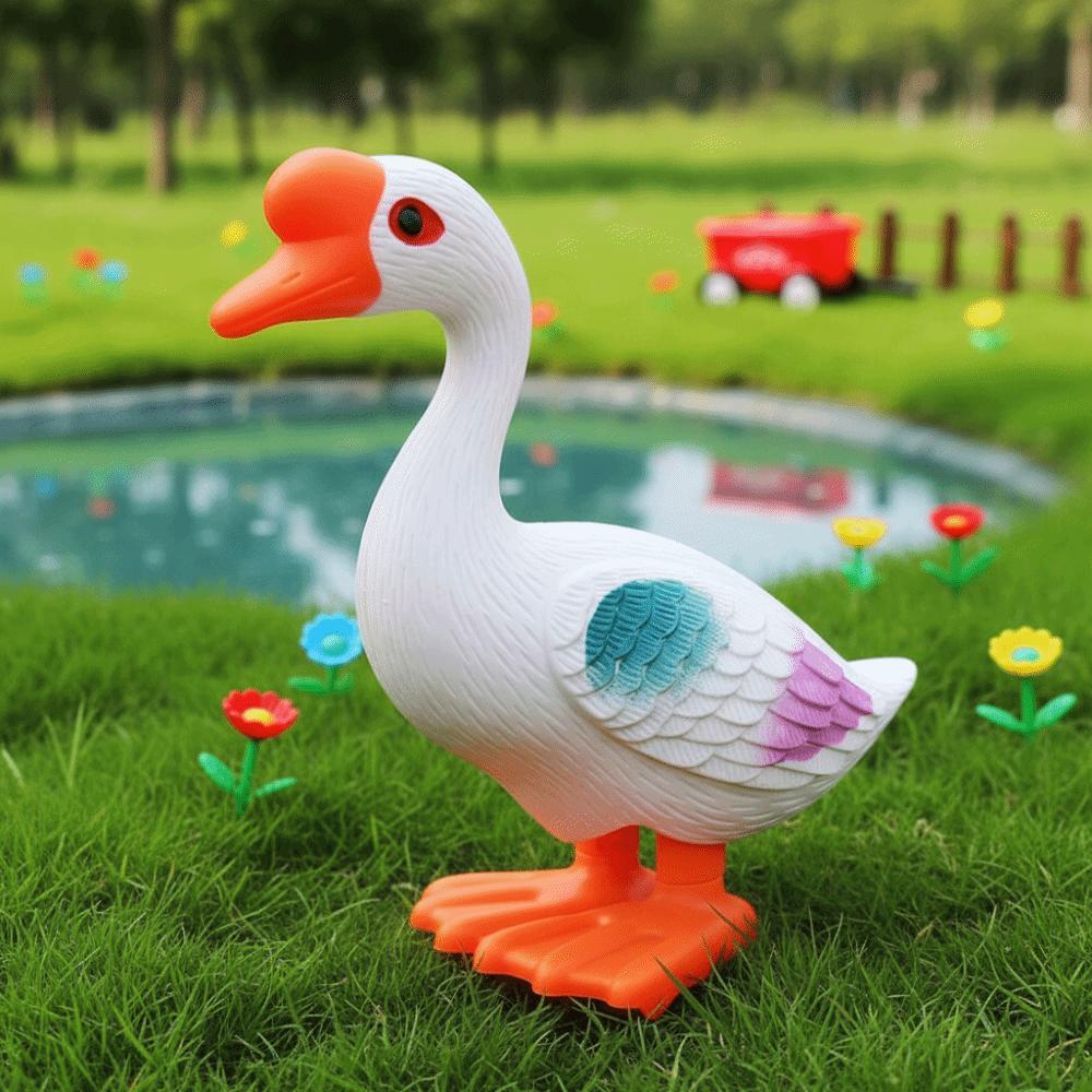 Cute Design Jumping Goose Toy Plastic Material Simulation Animal Toy Bounce Goose Toy Kids Play