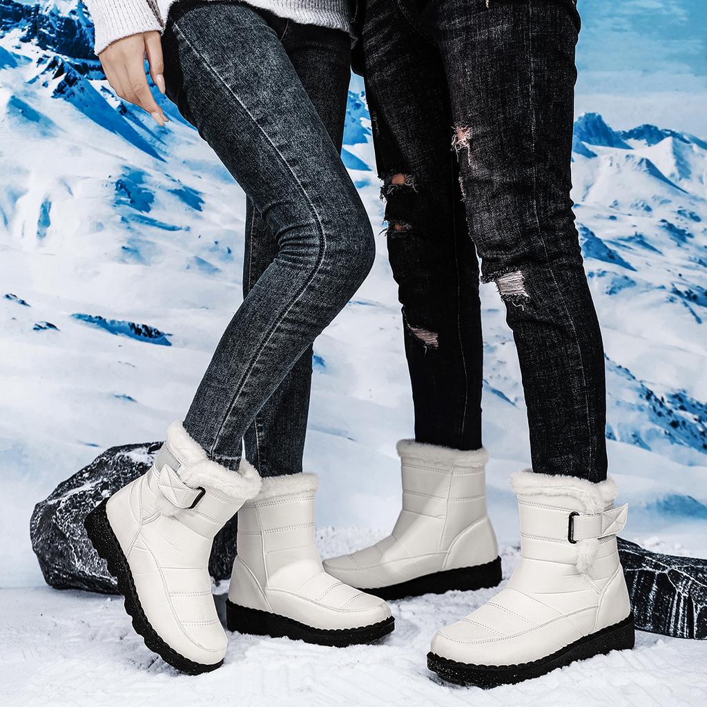 TUINANLE Dámské zimní teplé bavlněné boty s měkkou podrážkou do exteriéru protiskluzové dámské kotníkové boty pánské