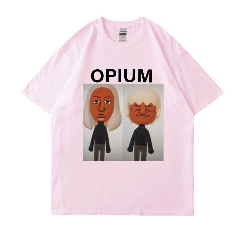 OPIUM Ken Carson Destroy Lonely Koszulka Śmieszne Postacie z Wii Graficzne Koszulki Mem Męskie Koszulki z Nadrukiem Kreskówkowym Męskie Luźne Góry