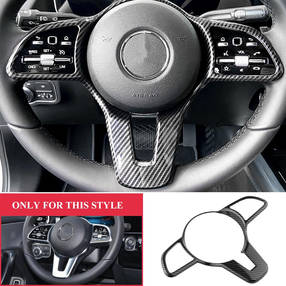 Car ABS Carbon Fiber Steering Wheel Panel Cover Trim for Mercedes Benz A B C E G CLA GLB Class W177 W247 W205 W213 C118 W118