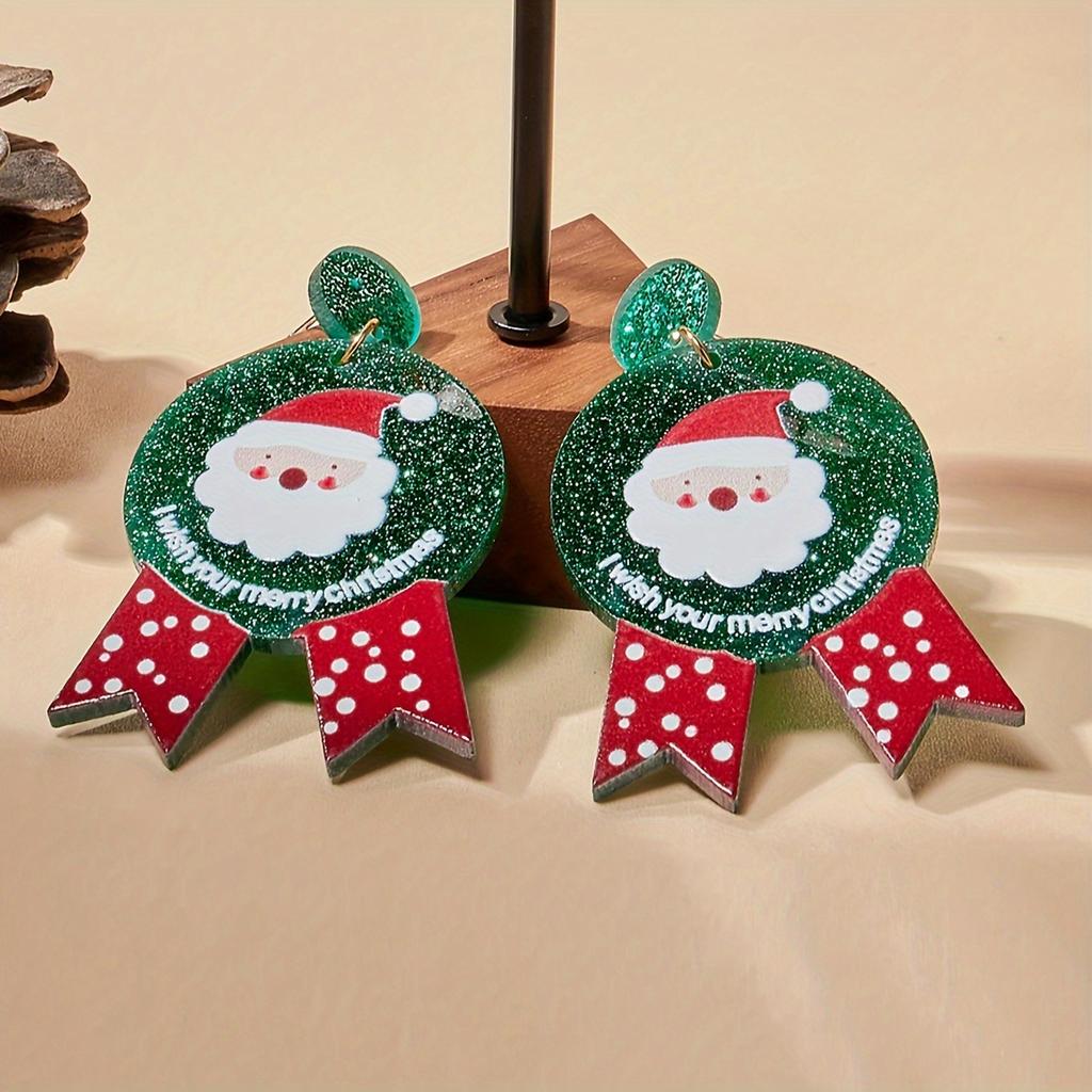 Weihnachtsschneemann Lebkuchen Acryl Ohrringe kindlicher Weihnachtsmann Weihnachtsbaum Ohrringe Cartoon Ohren