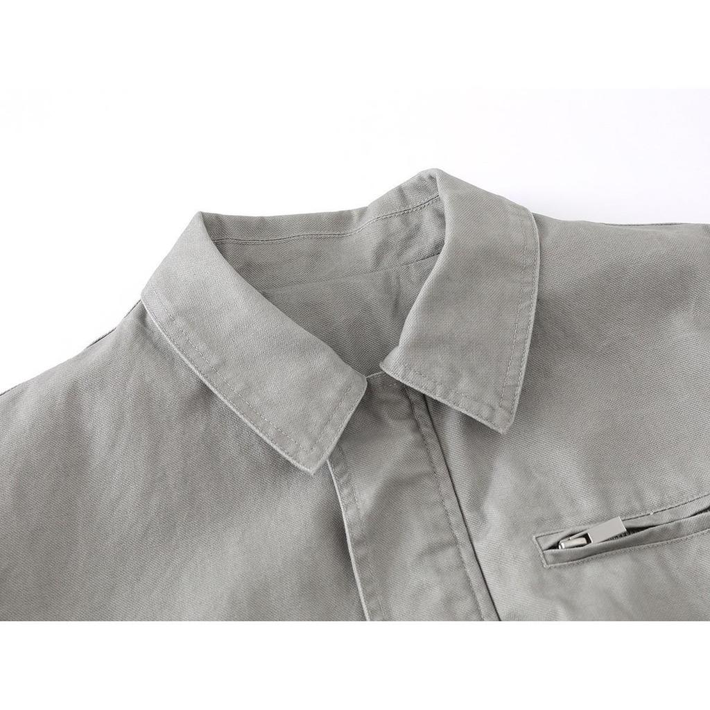 American Retro Distressed Cotton Workwear Jacket - Men's Trendy Lapel Detroit Style N2095
