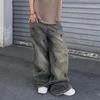 Jeans Vintage Y2K a Vita Bassa da Donna Stampa Distressed Streetwear Pantaloni Ampi Pantaloni di Jeans