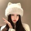 Women Winter Knit Hat With Cute Cat Ears Thick Warm Ear Protection