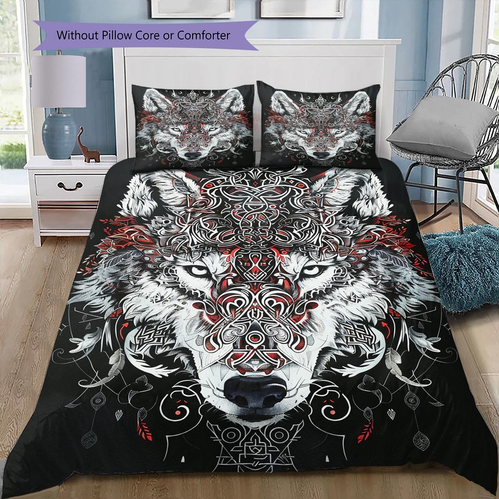 Cartoon-Muster Bettwäsche Steppbett-Set Bettbezug Kissenbezug Heimdekoration Geburtstagsgeschenk (1 Bettbezug + 2 Kissenbezüge, ohne Füllung)
