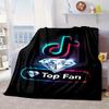 Neon Tiktok Logo Art Portable Blanket/Soft Blanket Bedding Blanket Suitable for Travel Camping Living Rooms Offices Sofas Fan Gifts
