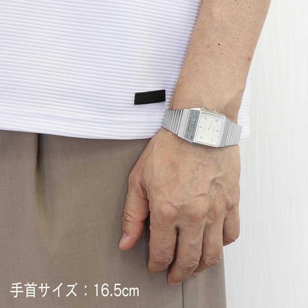 Casio AQ-800E-7A2 Analog-Digital Watch Silver Ivory Arabic Index Waterproof Lightweight Unisex