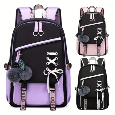 Laptop Rucksack 15,6 Zoll (ca. 15,6 cm) Schultasche Reiserucksack Große Schultasche Für Teenager Mädchen Studentin Lila